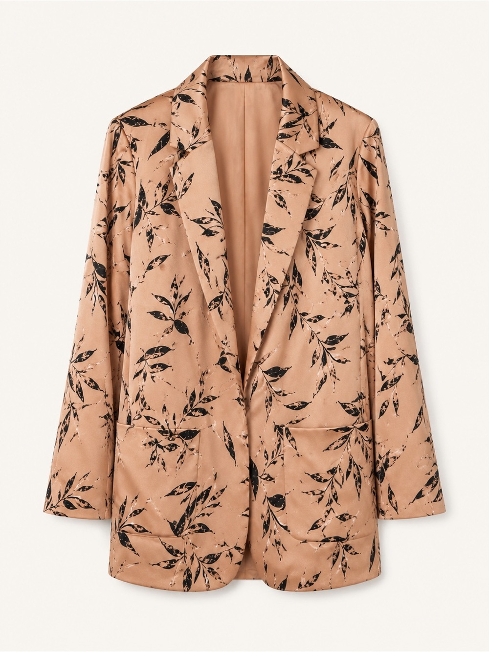 Mendocino Blush Pink Leaf-Print Blazer - Picture 3 of 5